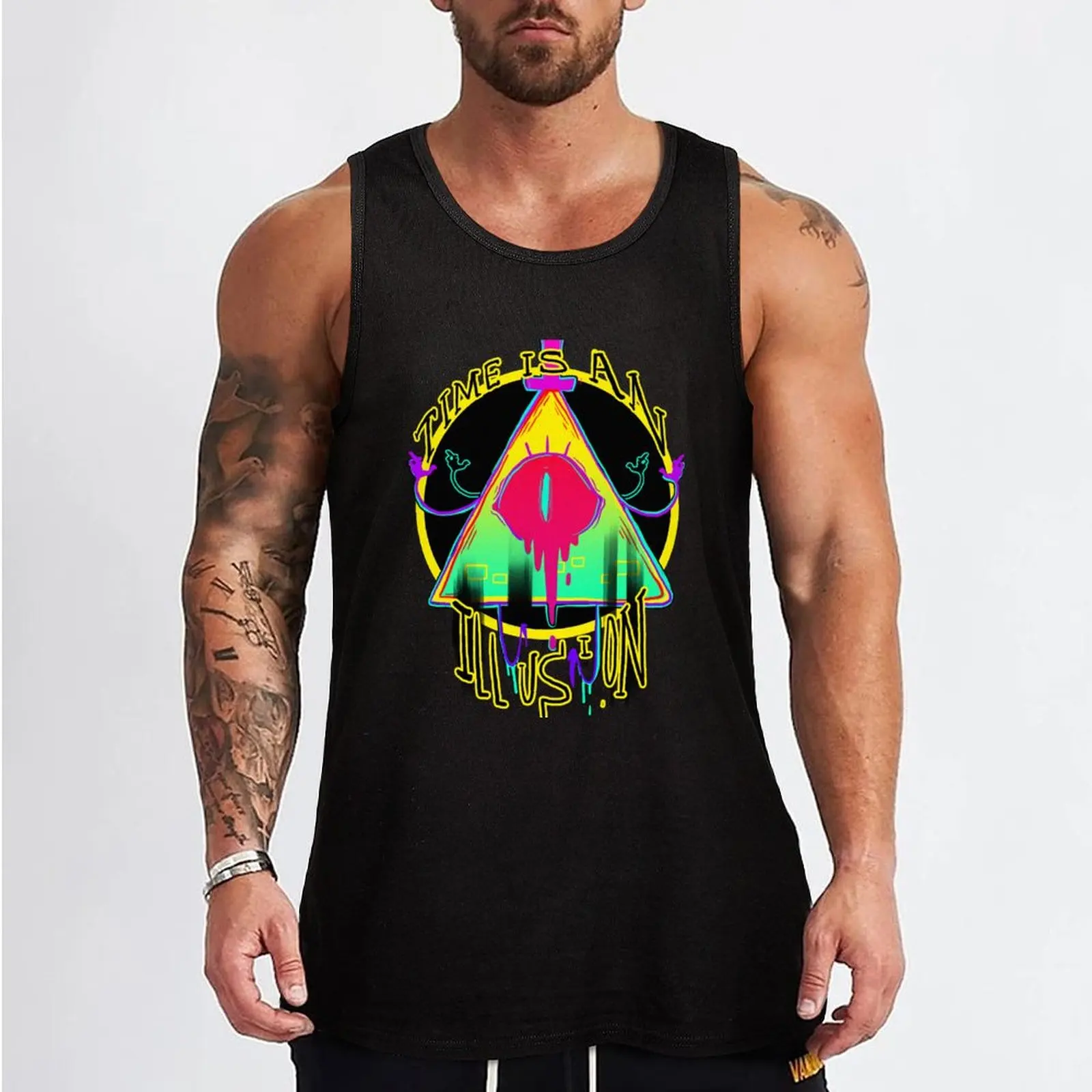 TIME IS AN ILLUSION Tank Top cool things Men's clothes Men's singlets