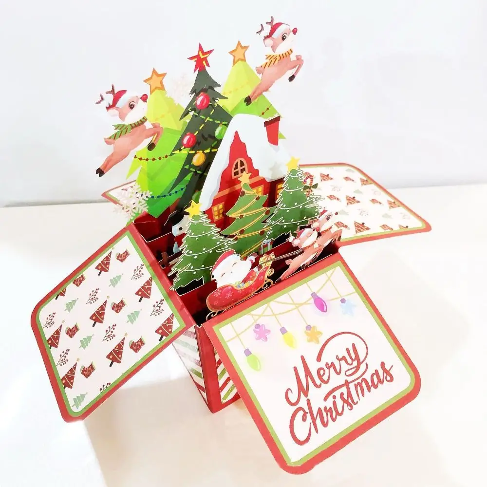 3D Pop Up Grußkarte Frohe Weihnachten Karte Neujahr Grußkarte Segen Postkarte Schwan Meerjungfrau Dankeskarte Dekor Geschenke