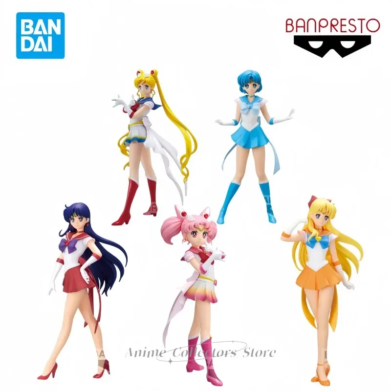 Genuine Bandai BANPRESTO Sailor Moon Shining Charm Movie Version Tsukino Usagi Aino Minako Anime Character Model Figure Gift