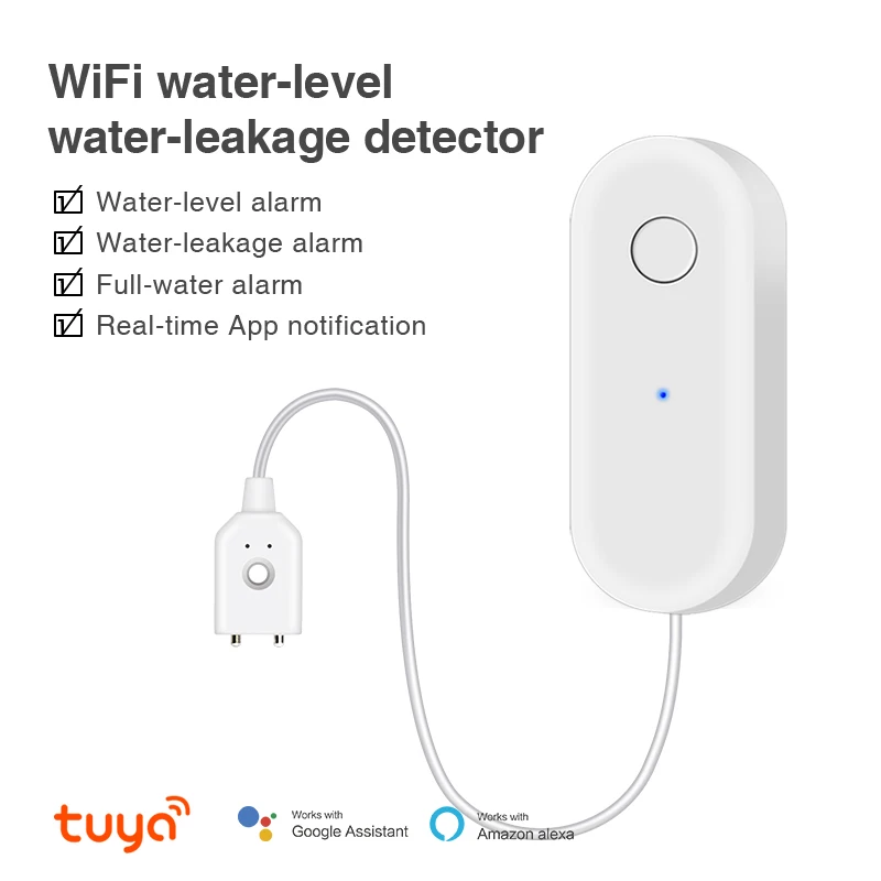 WiFi Water Level Sensor Tuya Leakage Alarm Flood Leak Detector Smart Home Life Water Alert Overflow Alarm Security System