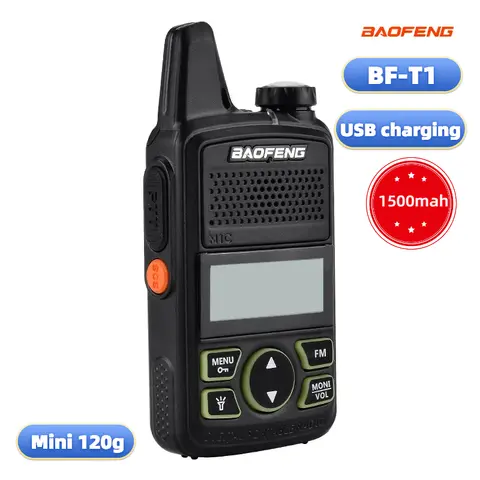 Baofeng 미니 워키 토키 BF-T1 UHF 어린이 Woki Toki USB 충전기 5W 1500mAh 어린이 선물 포켓 라디오 인터콤 트랜시버 Protable