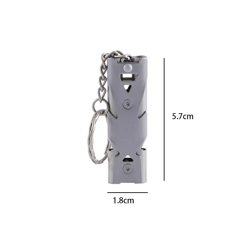 Portable Survival Emergency Whistle Double Pipe Keychain High Decibel