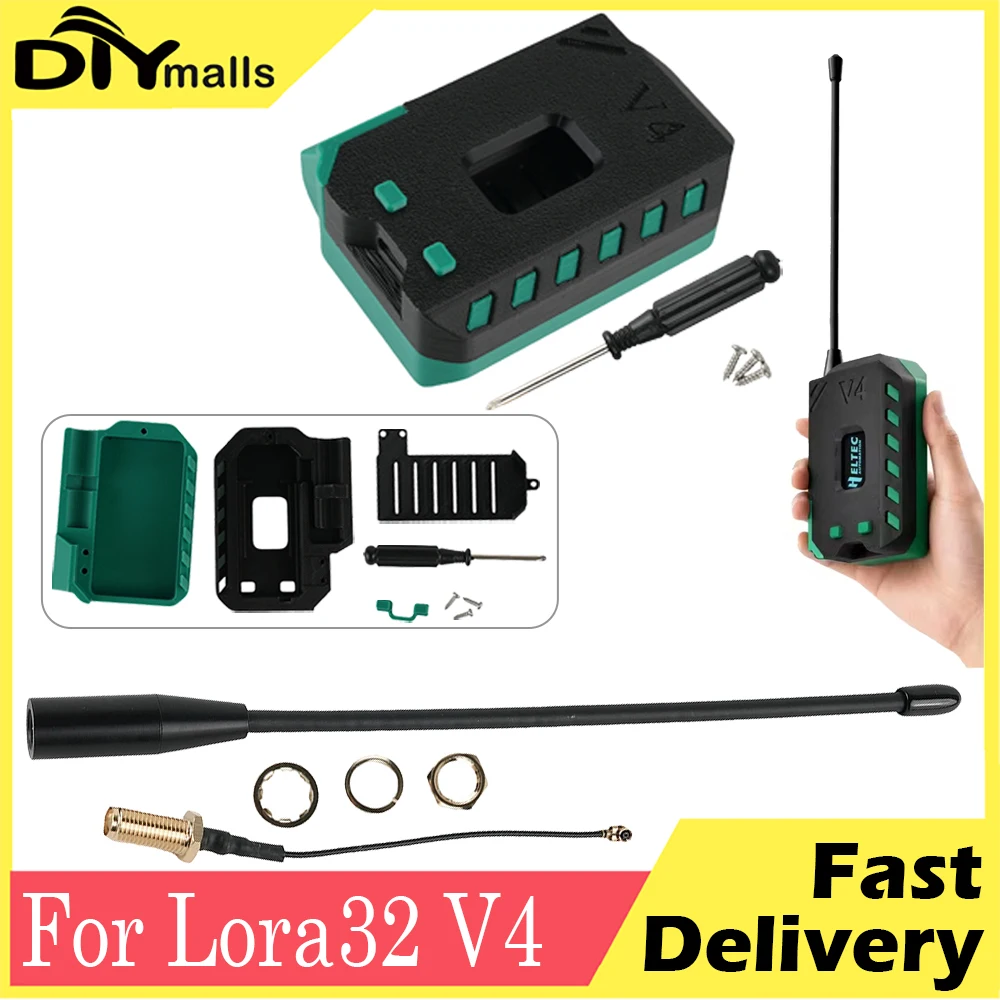 Case Antenna for Meshtastic Heltec V4 0.96 Inch OLED Solar Powered LoRa 32 Dev-Board GPS ESP32 SX1262 WiFi BLE Module Case