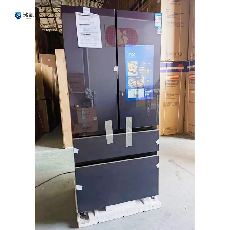 ثلاجات ذكية عالية الجودة 680L من الفولاذ المقاوم للصدأ 4 أبواب ثلاجات باب فرنسي مع شاشة