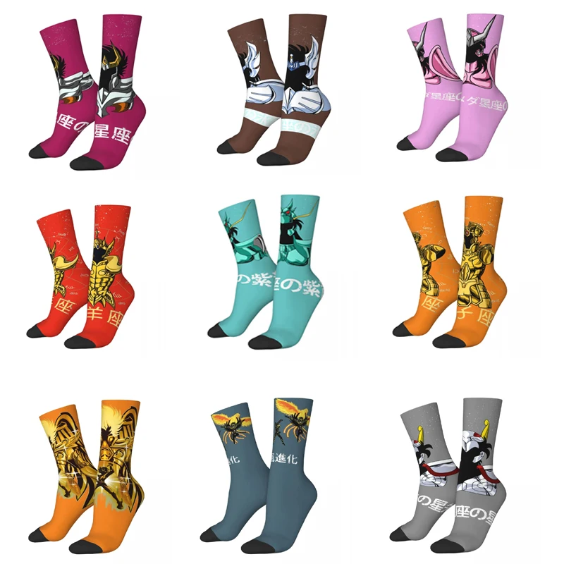 Hip Hop Vintage IKKI NO PHOENIX Crazy Men\'s Compression Socks Unisex Saint Seiya Seamless Printed Funny Novelty Happy Crew Sock