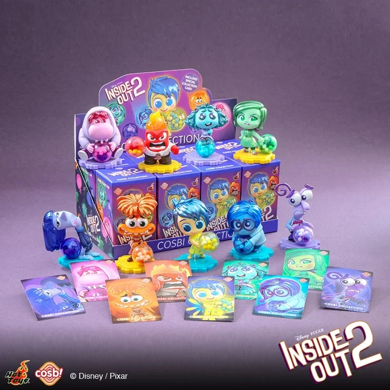 2024 New Hot Toys Disney Pixar Inside Out 2 Joy Sadness Anger Disgust Cosbi Collectible Figurine Mini Doll Kids Birthday Gift