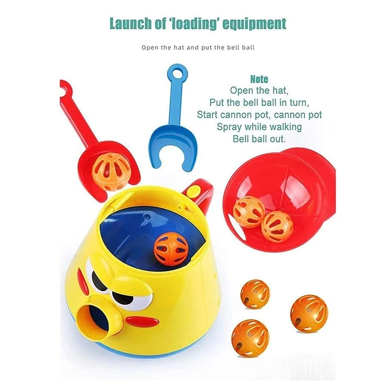 Electric Push Walker & Whirl Scoop A Ball Launcher Walker Set Kids Pretend Play Vacuum Cleaner Cleaning Tools Toy