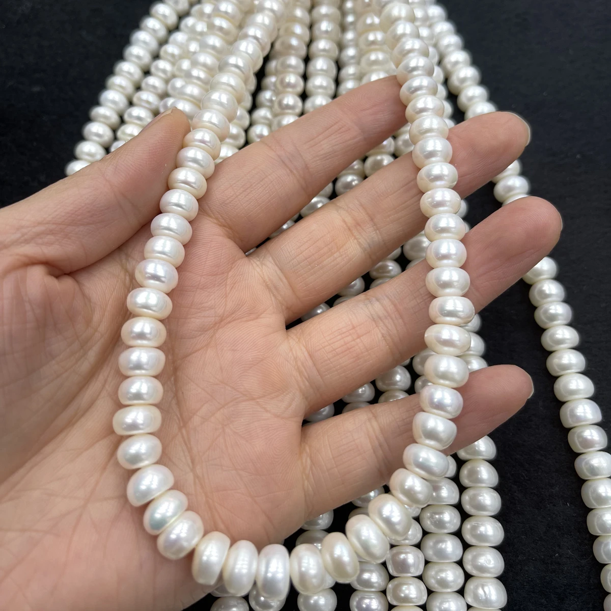 AAA 9-10mm High-Quality Bread-Shaped Natural Pearl Semi-Finished Beads for Jewelry Making DIY Necklace Bracelet Accessories 38cm