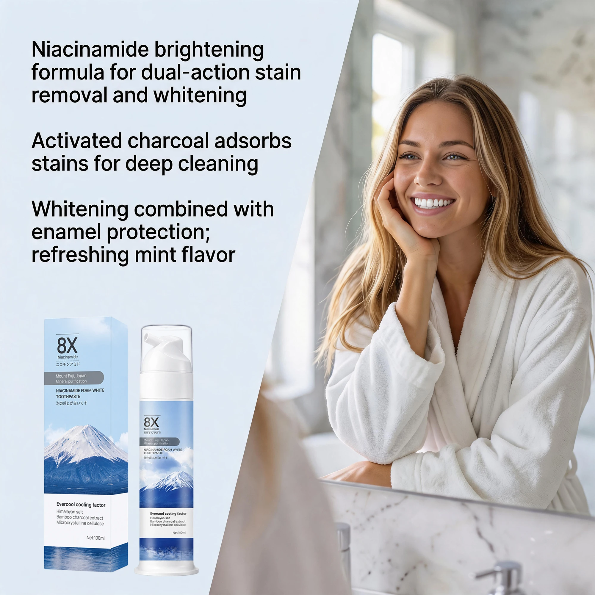 Dentifrice à la niacinamide, m - Teeth Whitening Foam Toothpaste avis et prix