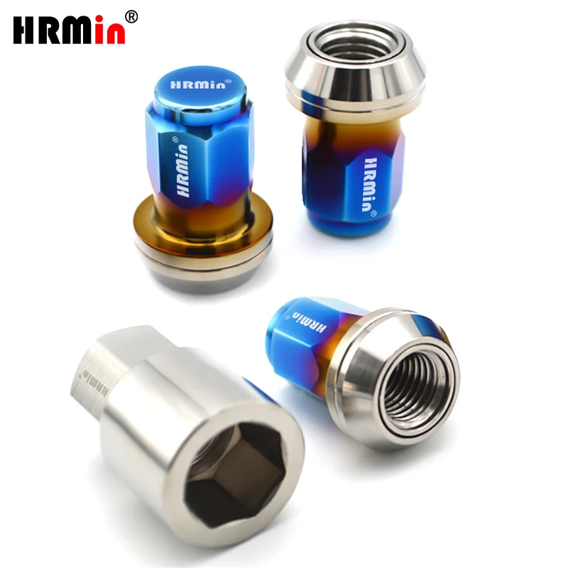 

HRMin Anti-theft 10.9 grade Gr.5 titanium 60 degree cone seat free washer wheel lug nut titanium nut 20ps1key M12*1.5/M12*1.25mm