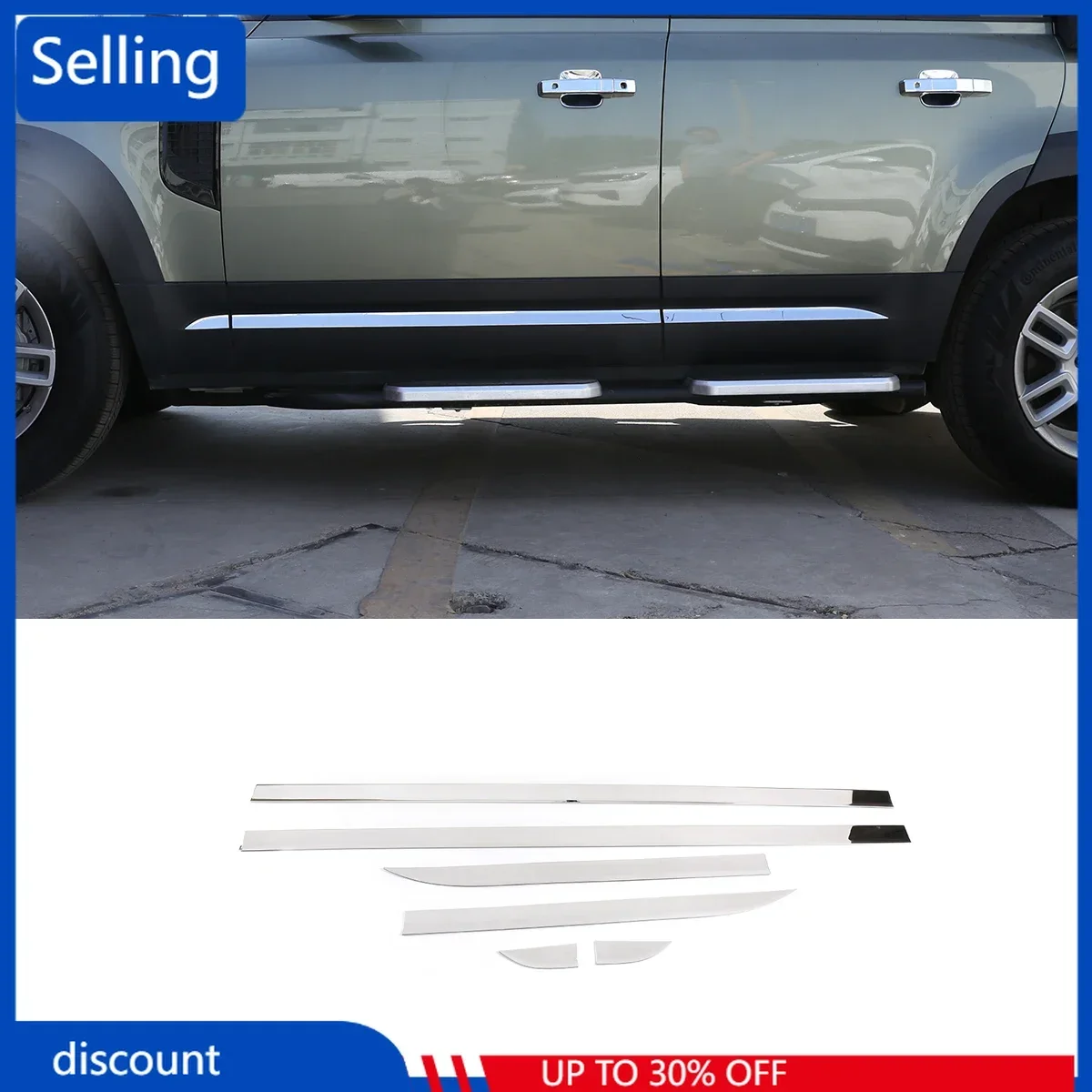 

For Land Rover Defender 110 2020-22 stainless steel body sequins door anti-scratch trim strip exterior decoration accessories d