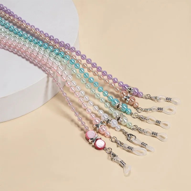 1/3 Stück Handgefertigtes Perlen-Brillenband Hängeschnur Rutschfest und Fallsicher Imitationsperlen-Brillenkette Masken-Hängeschnur – Detail 3