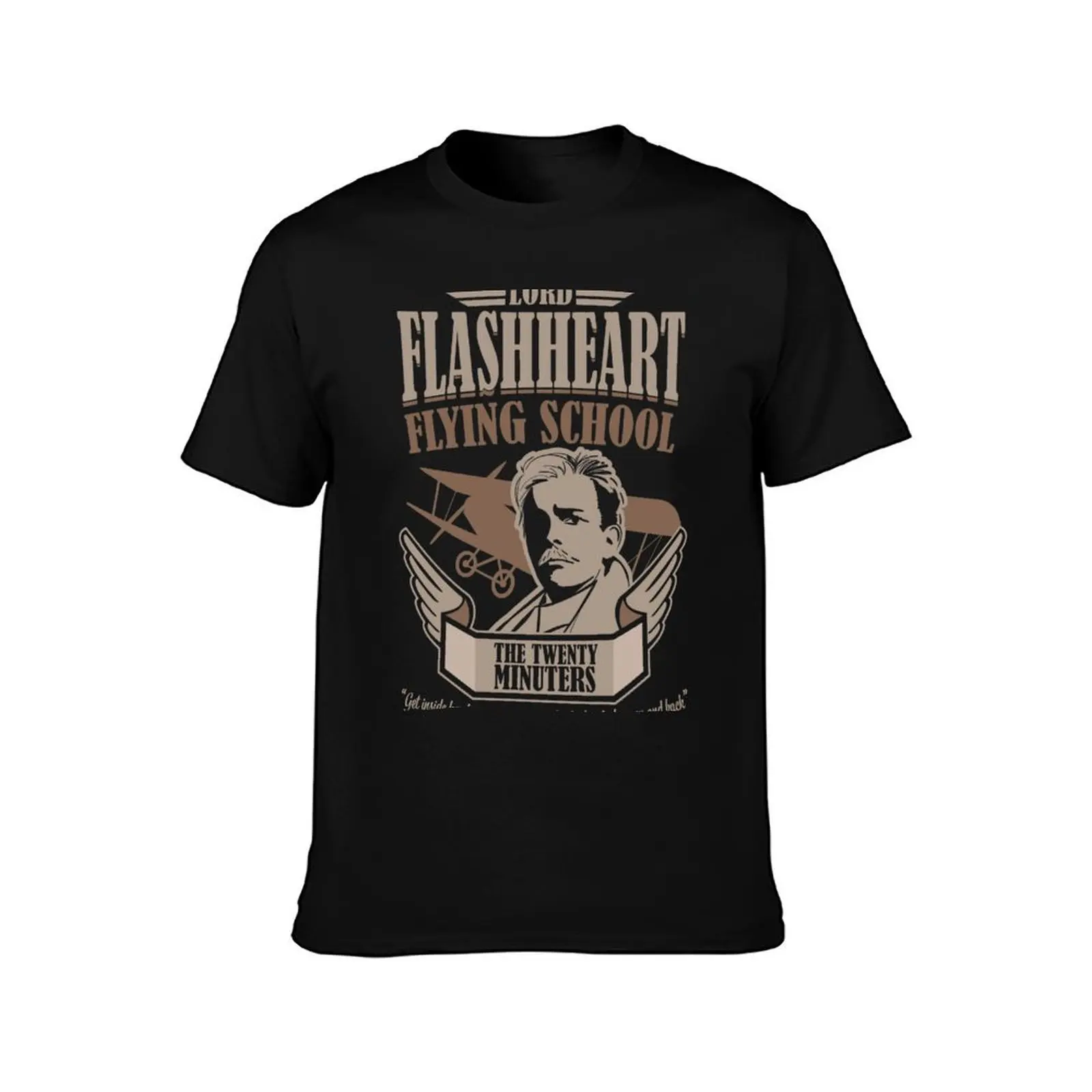 Lord Flashheart Flying School - The Twenty Minuters T-Shirt Urban Casual Loose Fit Tee T-Shirt