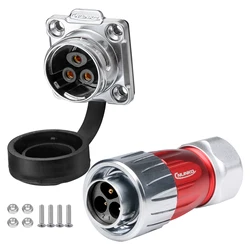 CNLINKO M20 Waterproof IP68 Connector Heavy Duty 2/3/4/5/7/9/12 Pin Metal Shell Wire Soldering Panel Mounting Power Connectors