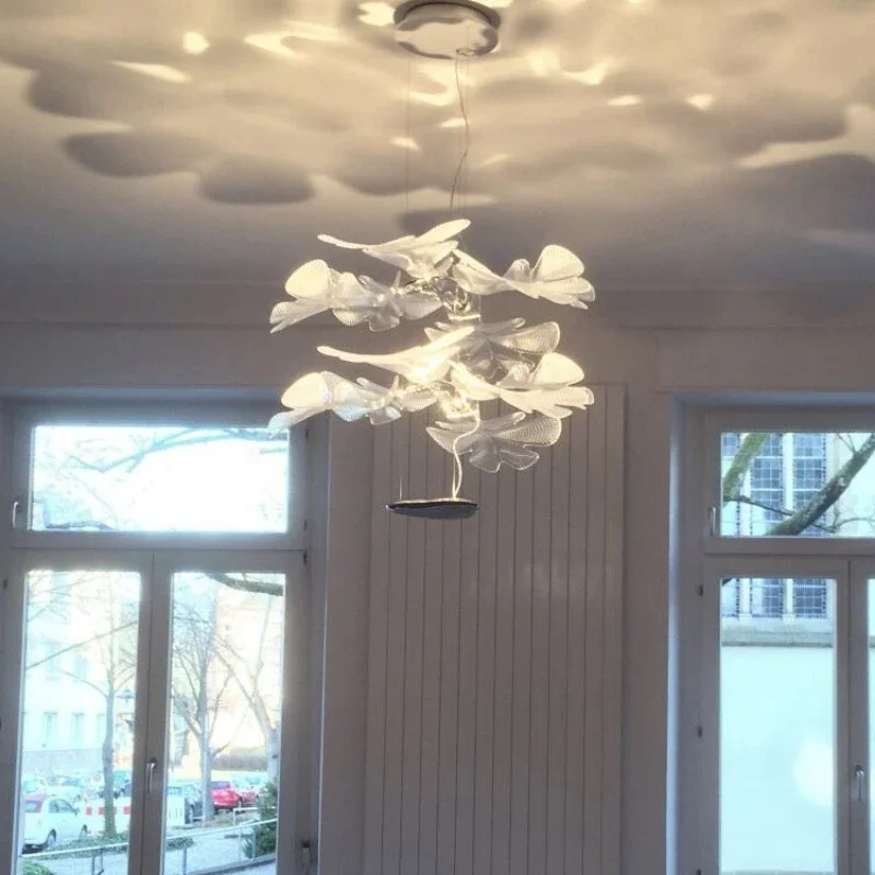 

SANDYHA Luxury Nordic Ceiling Chandelier Floating Petals LED Lamp Modern Home Decoration Light for Living Room Dining Room