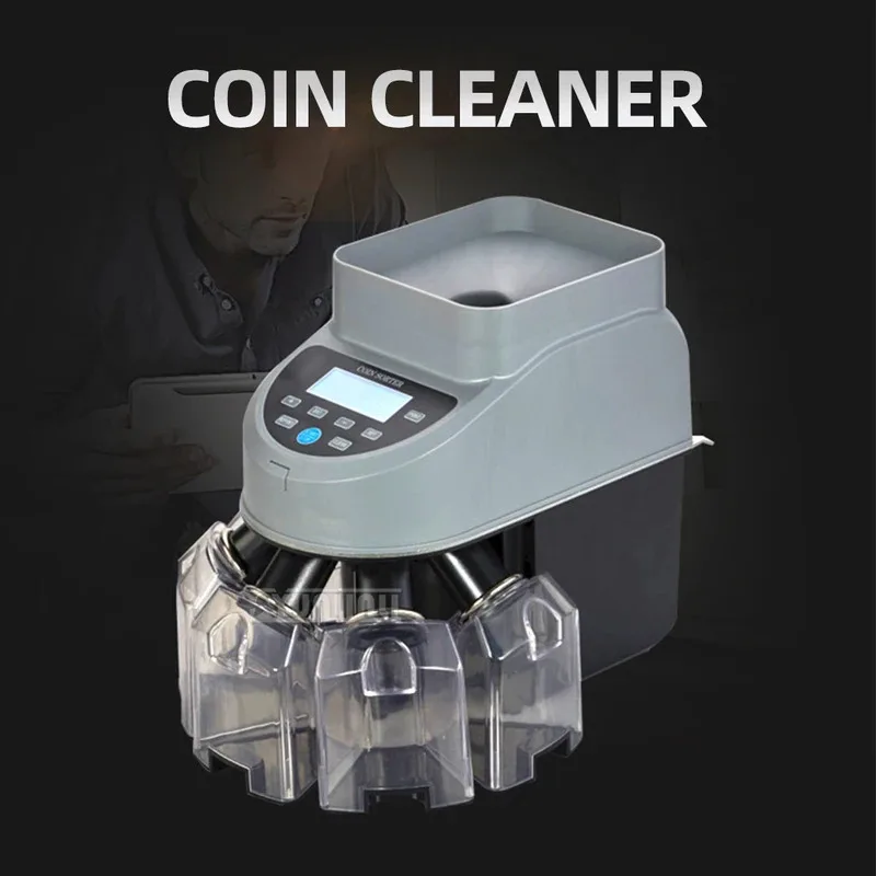 Coin Counter Sorter, Euro/Japanese/Thailand/Malaysia Machine, 1000/min, Holds 500-1000 Coins, with 4 Tube