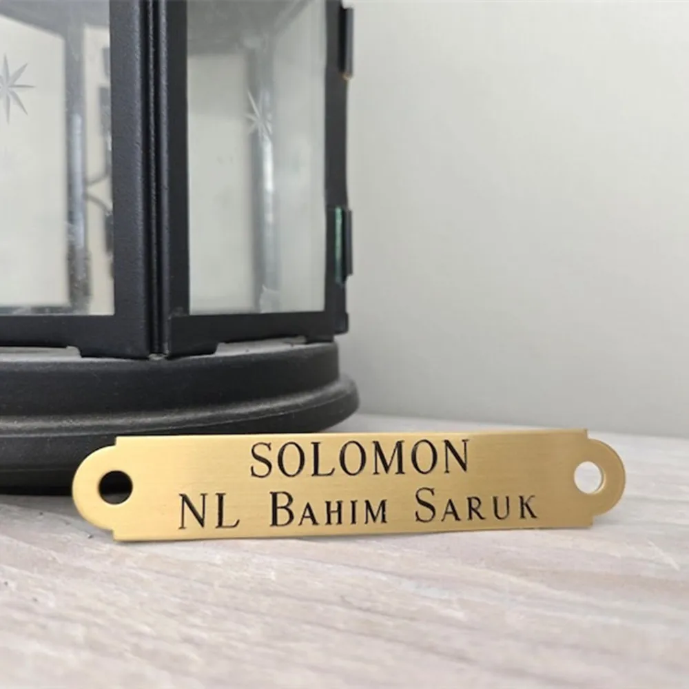 Custom Engraved Stainless Steel Pet Name ID Tag Block Personalization Lettering Horse Halter Nameplate