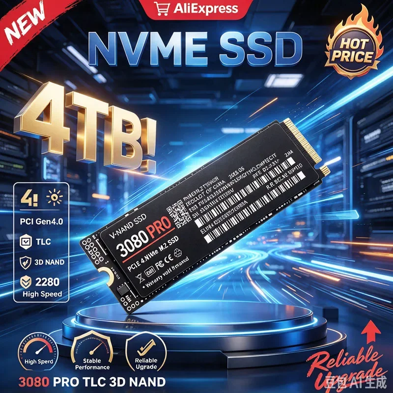 Hot 3080 PRO Hard Drive SSD M.2 NVME 1TB 2TB 4TB M2 2280 Internal Solid State Drive for Laptop PC High Speed Transfer