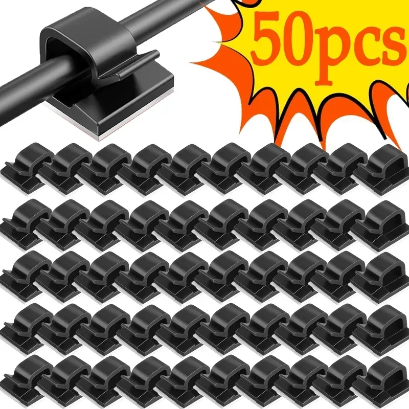 10-50PCS Cable Clips For Car Dash Camera Dashboard Cable Clip Organizer Cars Phone Charger Cord Holder Manager USB Line Fastener