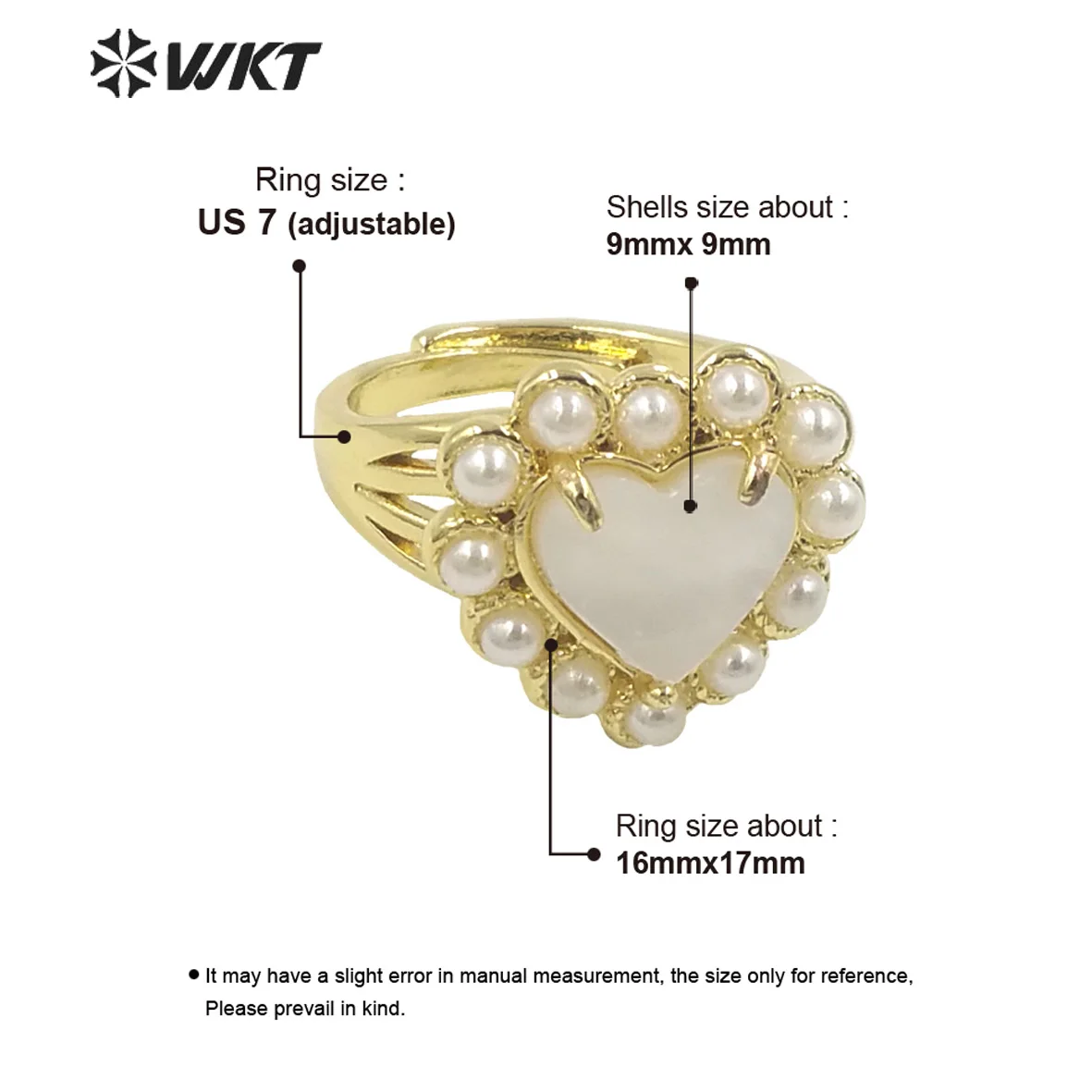 Imagem -06 - Gold Pearl Paved Rings para Women Fashionable Design Reflective Shell Perfect Accessories Daily Match Wt-mpr081 18k