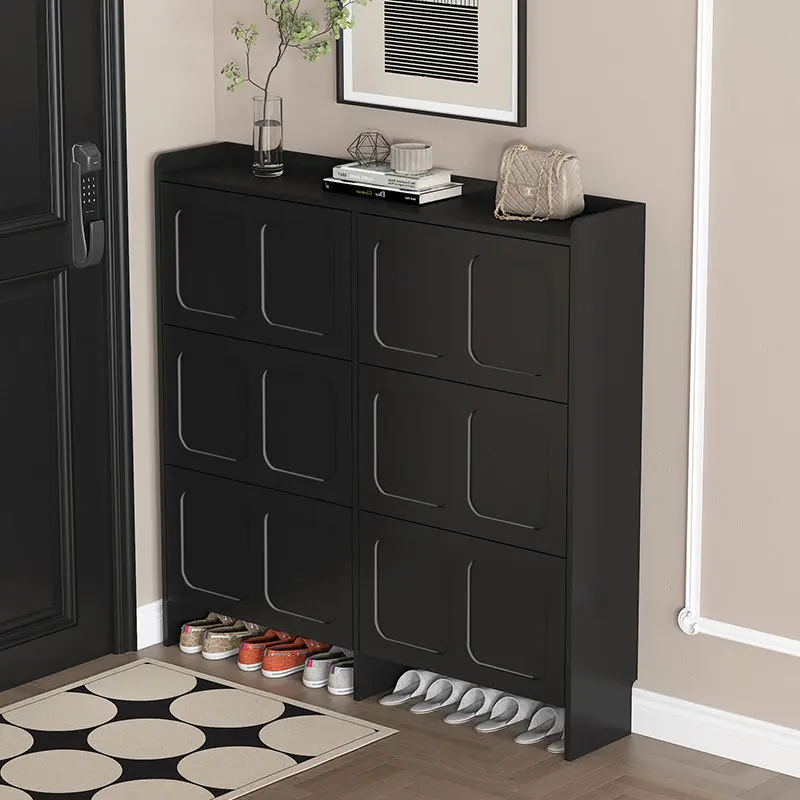 

Modern Black Design Shoe Cabinet Luxury Tall Cheap Modern Space Saving Shoe Cabinet Wood Storage Armario Zapatero Furniture Home
