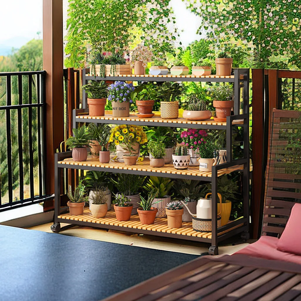 

Уличная подставка для цветов, балконная полка, кованая железная рамка для цветочного горшка, сочный от пола до потолка, гостиная, ступенчатая витрина для растений ra