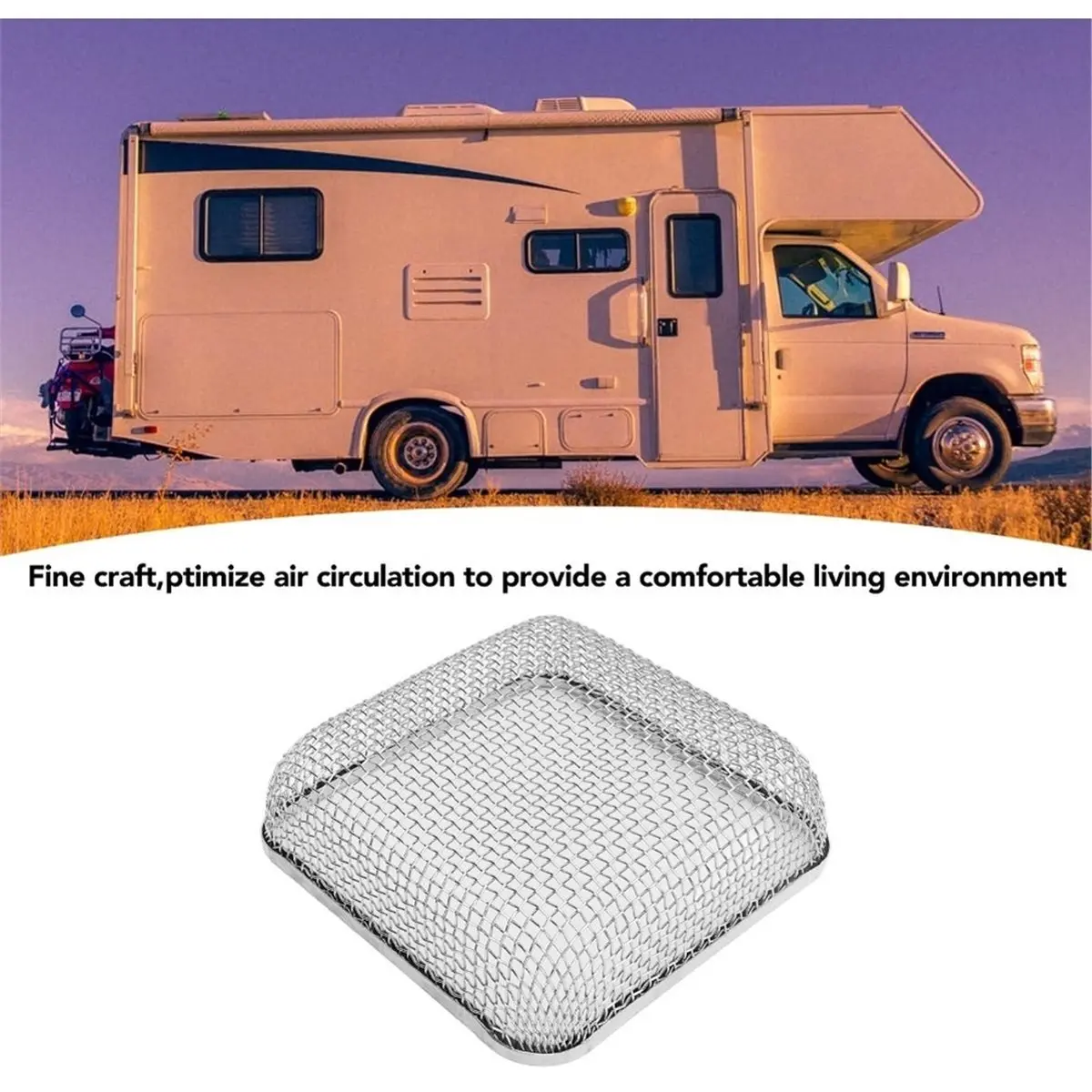 1set RV Heater/Stove Vent Cover - Stainless Steel Insect Screen for Campers Van and Outdoor Use