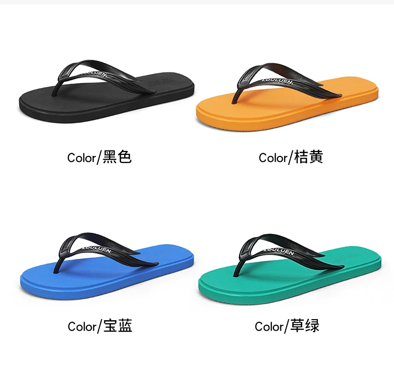 New Summer Men's Flip Flops Breathable Non-slip Beach Slippers Sandals Home Slides Indoor and Outdoor Walks Colorful Flip Flops