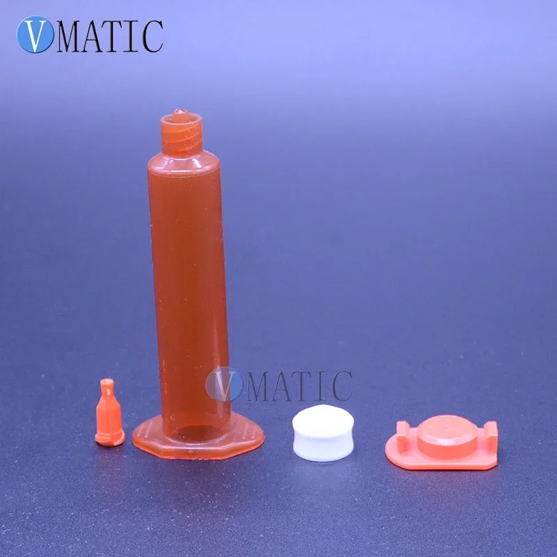 Free Shipping Glue Dispensing UV Pneumatic Syringe Barrel 10cc/ml Amber Syringe Barrel With Piston/Stopper/Cover