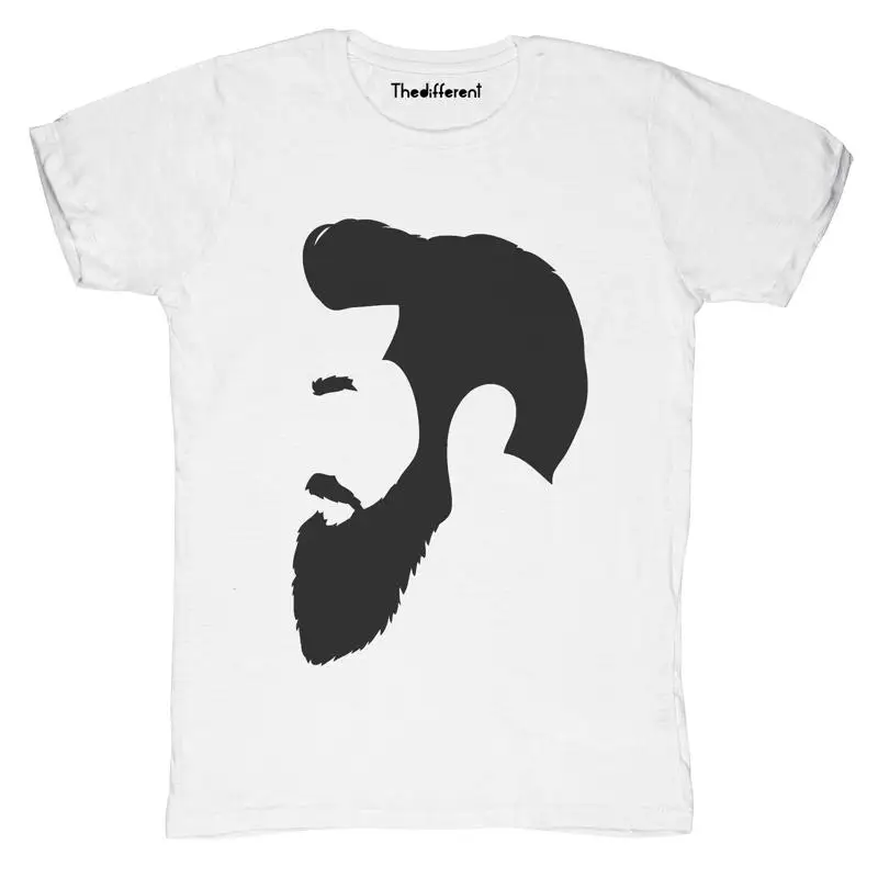 Nueva camiseta de regalo con idea para el cabello con perfil de barba llameada para hombre