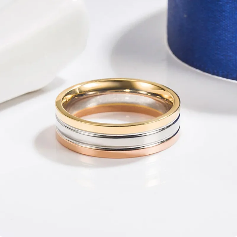 925 Sterling Silver High-quality Color Separation Ring Temperament Fashion Brand Luxurious Engagement Jewelry For Couples