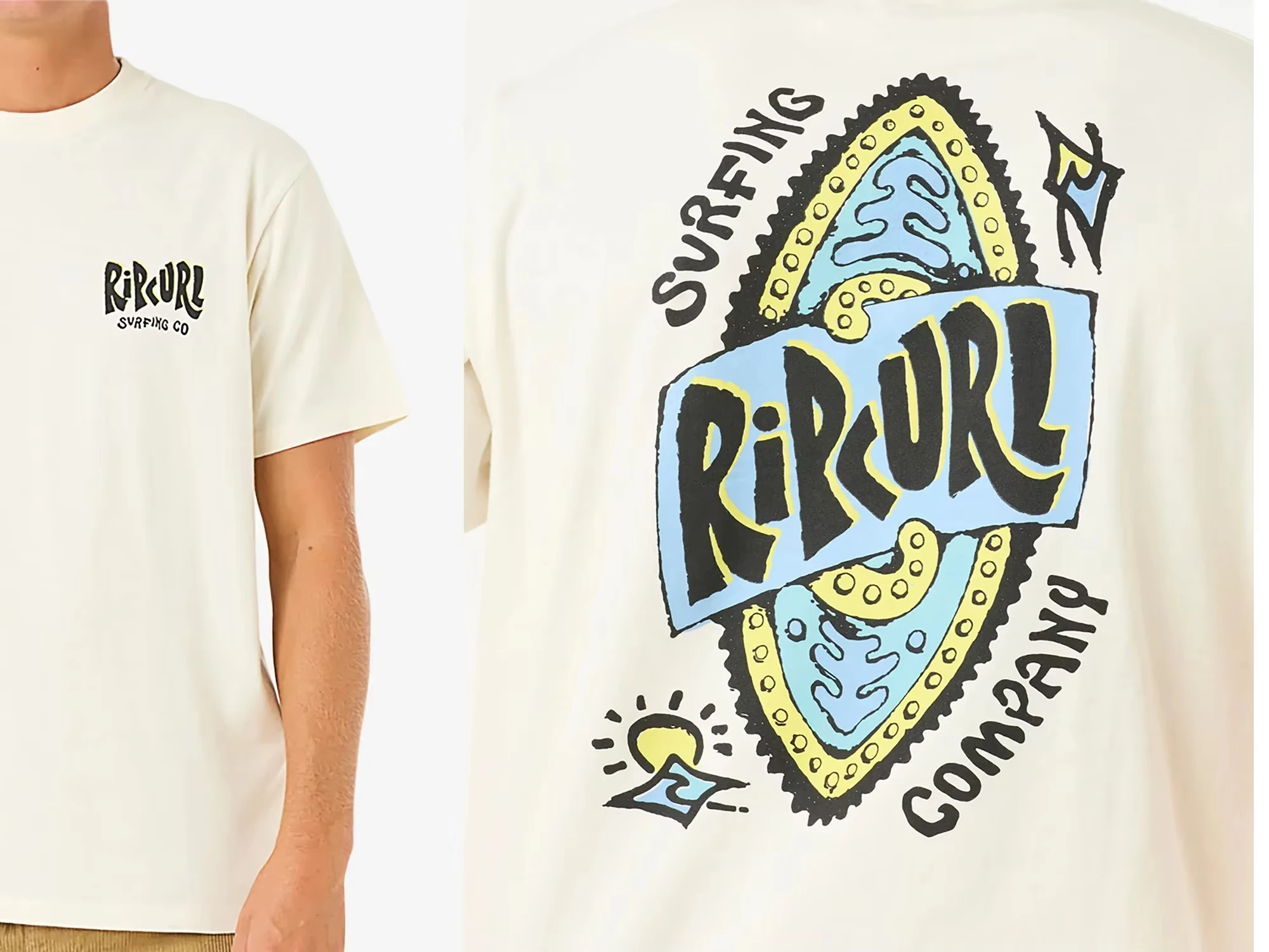 Camiseta Deportiva de Manga Corta con Estampado de Letras RIPCURL para Exteriores, Nueva Colección 2026, para Deportes al Aire Libre, Surf, Fitness, Cómoda