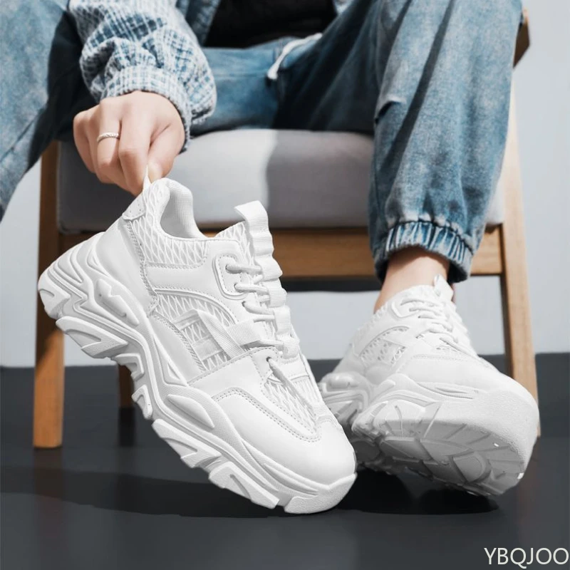 Sepatu Jaring Pria Bersirkulasi Sepatu Kets Serbaguna Trendi Sepatu Lari Desainer Bersol Tebal Kasual Alas Kaki Pria Mewah Modis