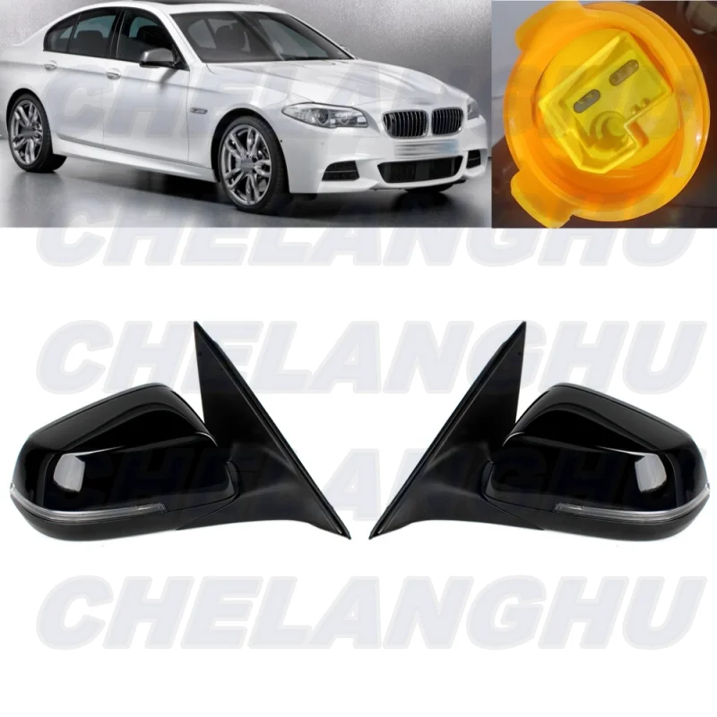 

For BMW F10/F18 LCI 520i 528i 535i 550i 2012 2013 2014 2015 2016 1 Pair 5 Pins Black Painted Power Fold Mirror Assembly