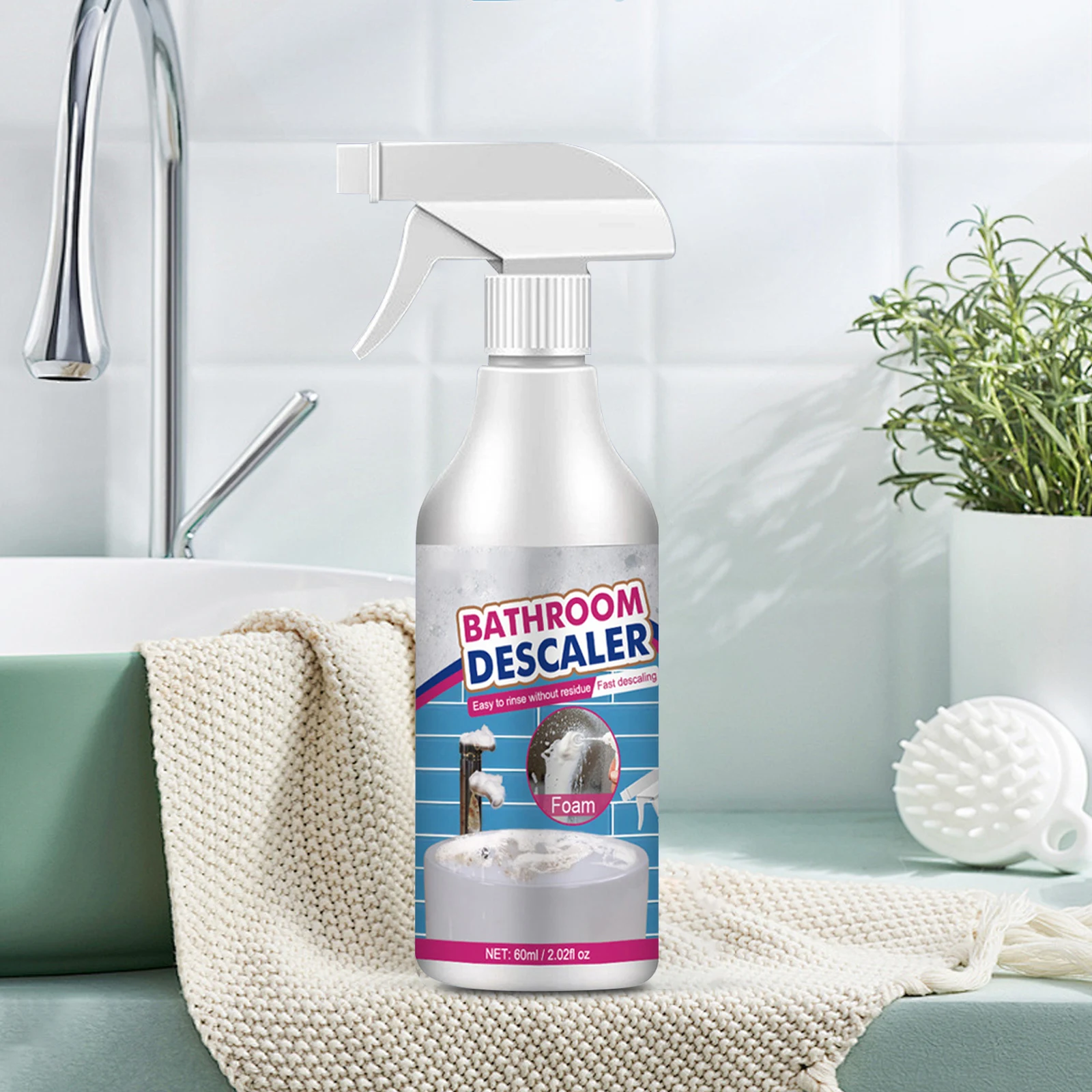 Bathroom Descaler Foam Cleaner Stubborn Stains Cleaner All Purpose Cleaning Liquid for Stainless Steel Glass Ceramic Plastic