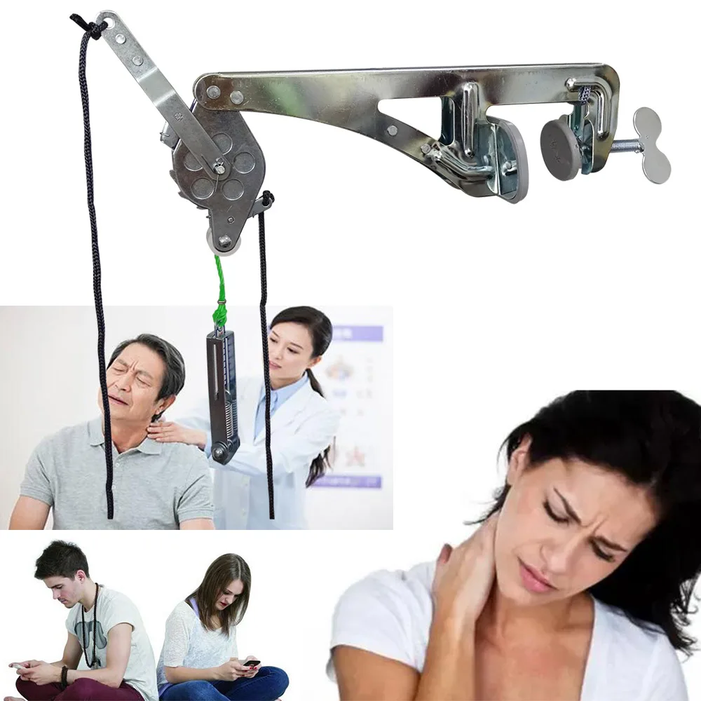 Cervical Traction Over Door Neck Massager Device Kit Stretcher Adjustment Chiropractic Back Head Massager Relaxation 30/20KG