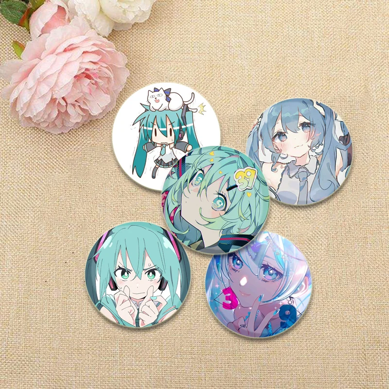 Miku Cartoon Character Badge Singer Anime Project SEKAI Brooches Cosplay Exquisite Pins for Backpack Jewelry Accessories Gifts