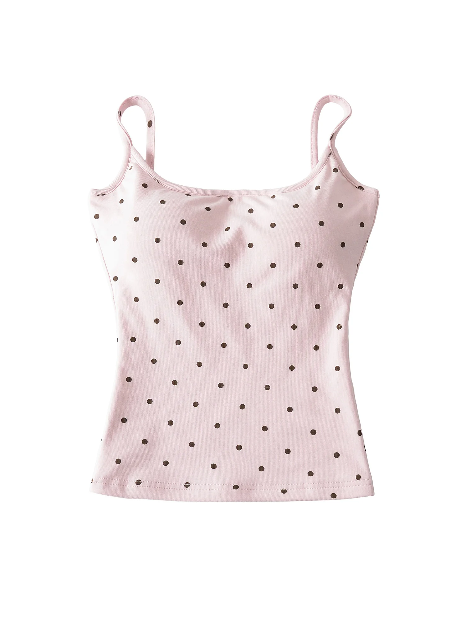 Women's Basic Polka Dot Backless Tank Top Slimming U-Neck Removable Chest Pad Top Cotton Polyester Blend Short Length