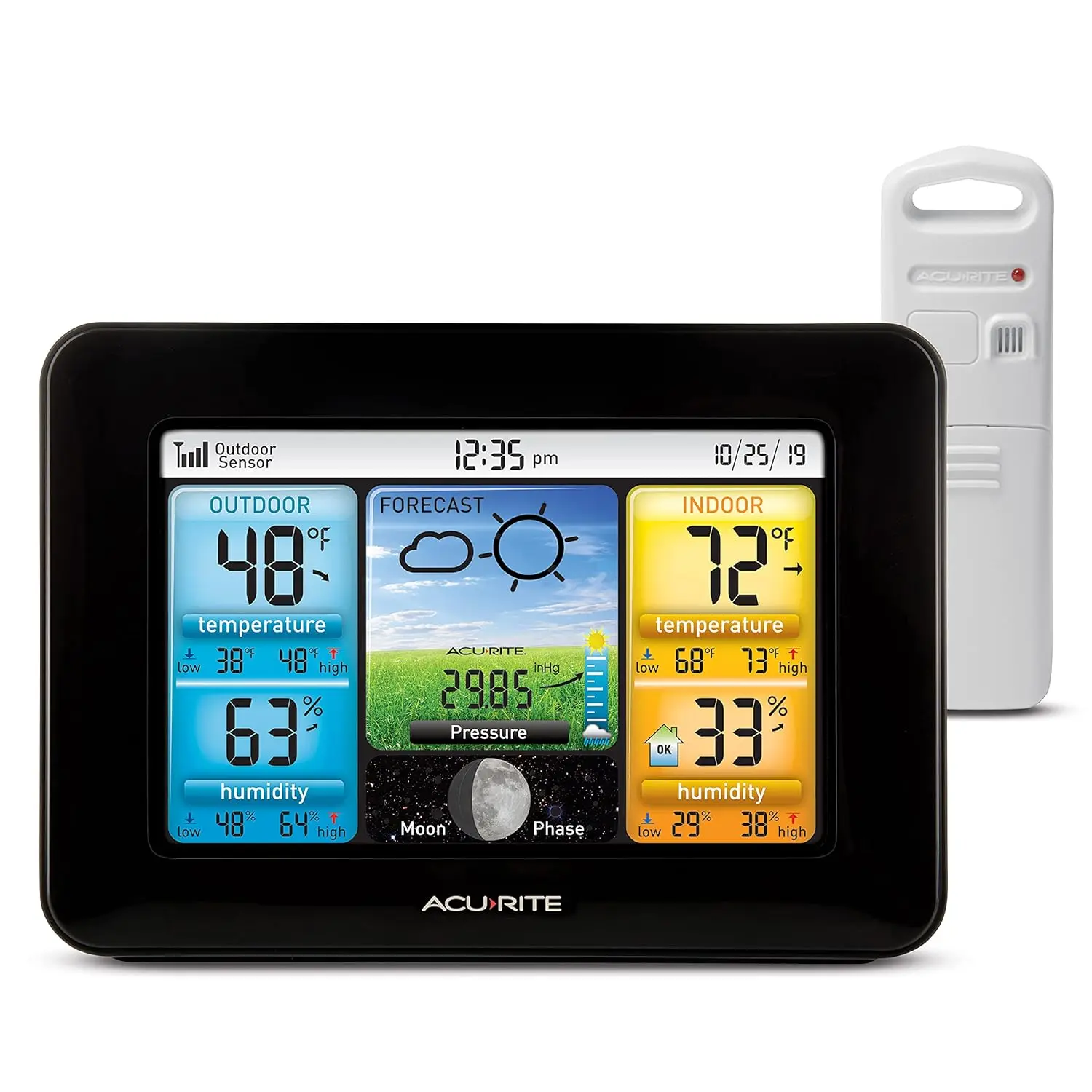 Wireless Home Weather Station with Color Display, Indoor Outdoor Thermometer and Temperature Sensor