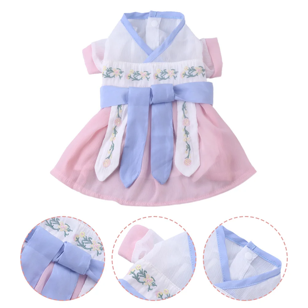 

1Set Cat Hanfu Skirt Chinese Traditional Style Pet Dress Exquisite Craftsmanship Comfortable Fit Elegant Decorative