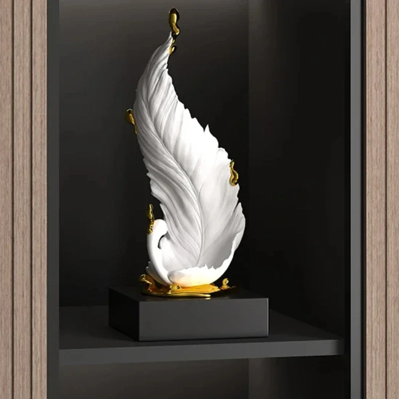 Wine cabinet ornaments, feathers, light luxury, living room, entrance, TV cabinet, office bookshelves, high-end decorations