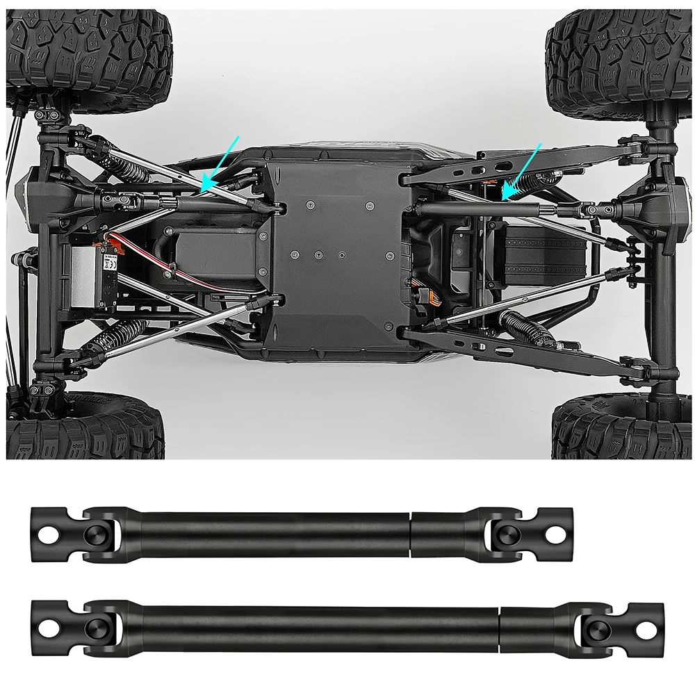 AXSPEED 2PCS Steel Heavy Duty Drive Shaft Front and Rear for 1/10 RC Crawler Car Axial RBX10 AXI03005 Upgrade Parts