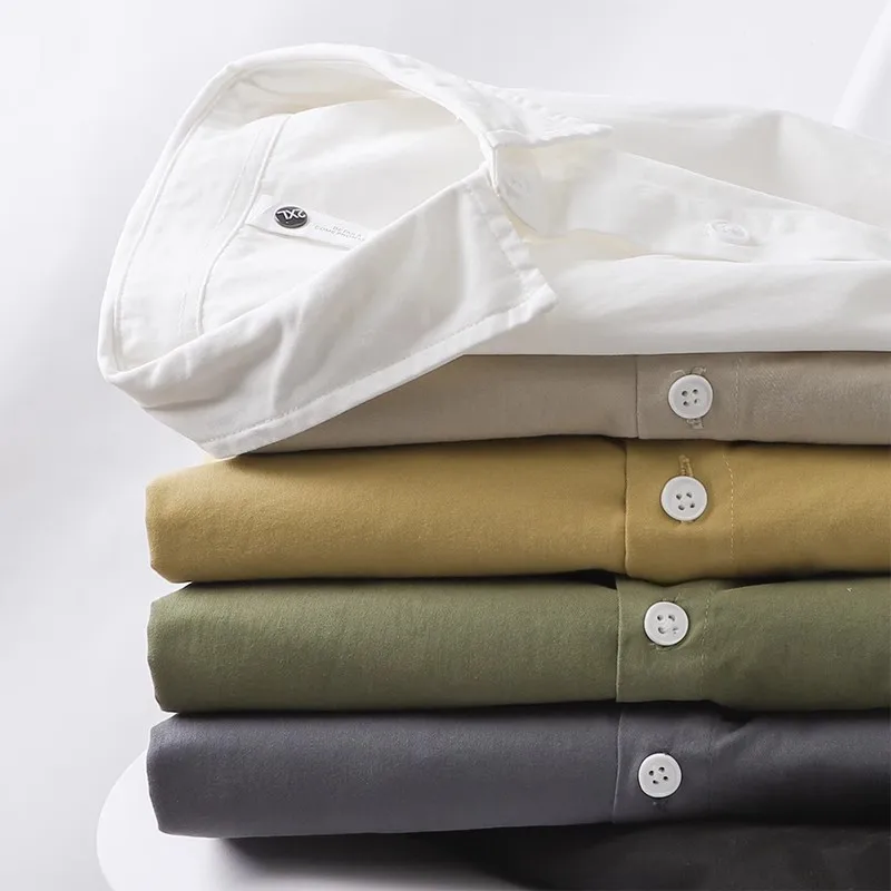 100% Cotton Twill Long Sleeve, Men's Heavyweight Shirt, American Relaxed Fit,  7 Colors​