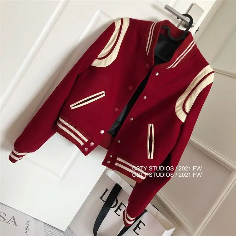 Y2k Streetwear Baseball Jacket Women College Uniform Varsity Jackets Female Oversized Korean Harajuku Fashion Coat Spring Autumn