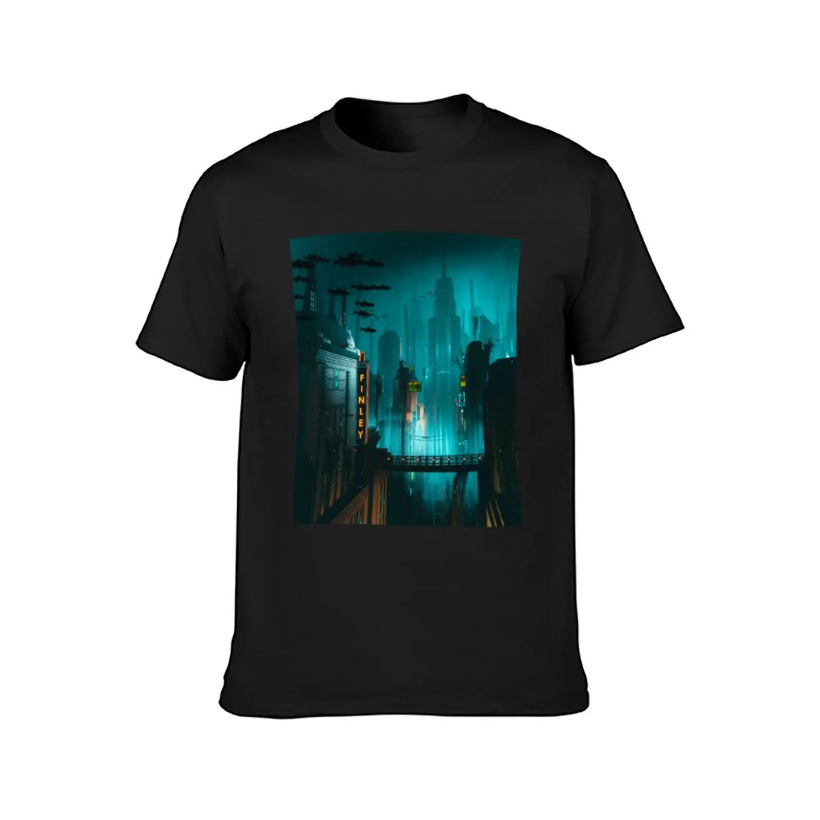 Bioshock Drowned City T-Shirt funnys heavyweights graphics anime Men's t-shirts