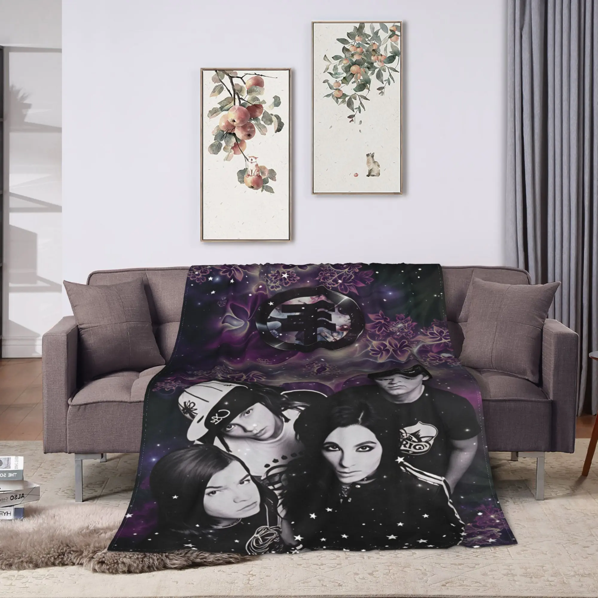 Warm Soft Blanket Camping Tokio Hotel Bill Tom Kaulitz  Throw Blanket  Flannel Bedspread For Home Decor Novelty Sofa Bed Cover