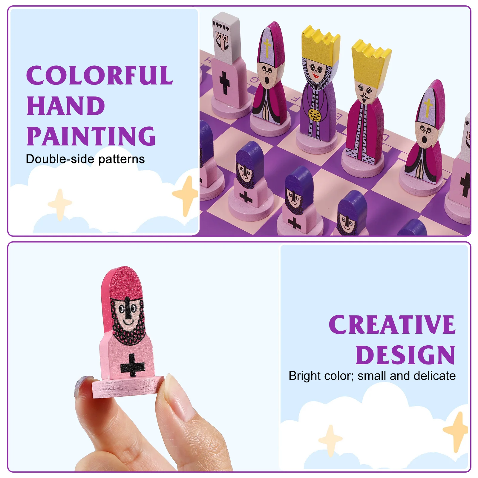 مجموعة شطرنج السفر للبالغين مجموعة ألعاب الشطرنج التعليمية الخشبية مثالية لوقت اللعب العائلي أثناء التنقل