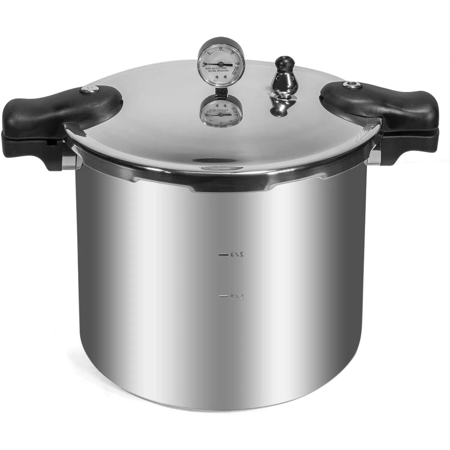 Pressure Canner 22-Quart Capacity Pressure Cooker Built-in Pressure Gauge with (1) Rack, Aluminum Polished