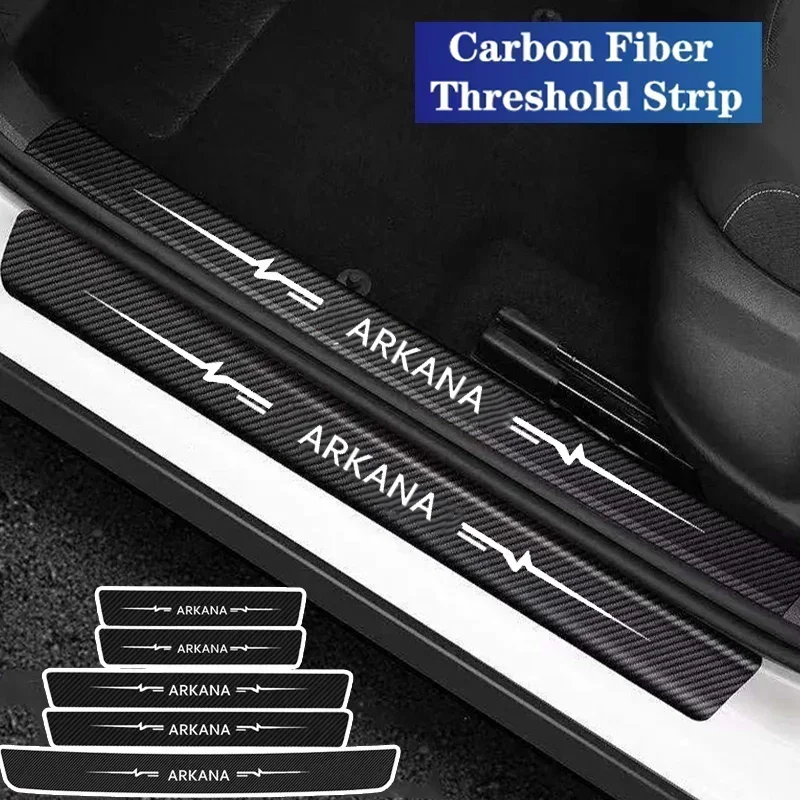 Car Door Threshold Anti Kick Sticker for Renault Arkana Logo Trunk Sill Scuff Plate Bumper Decals Protective Film Accessories