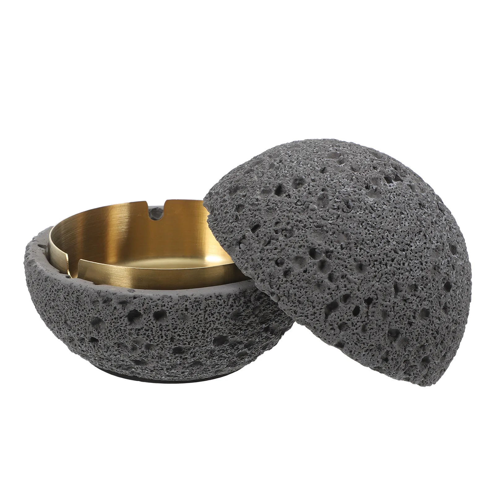 

Ashtray Deep Gray Round Metal Desktop Trash Can For Home Office Indoor Outdoor Use Tabletop Ash Holder Iron